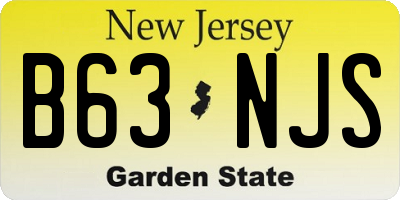 NJ license plate B63NJS