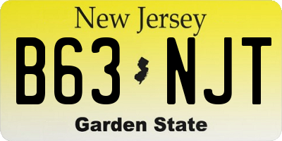 NJ license plate B63NJT