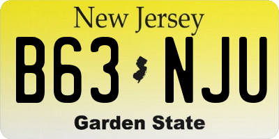 NJ license plate B63NJU