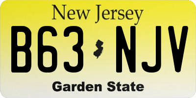 NJ license plate B63NJV