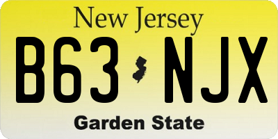 NJ license plate B63NJX