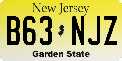 NJ license plate B63NJZ