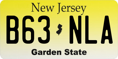 NJ license plate B63NLA