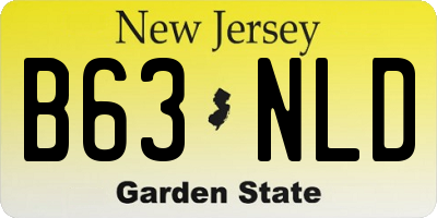NJ license plate B63NLD