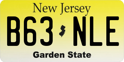 NJ license plate B63NLE