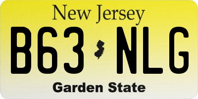 NJ license plate B63NLG