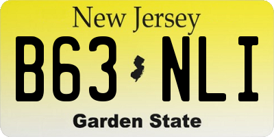 NJ license plate B63NLI