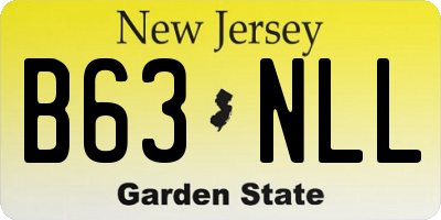 NJ license plate B63NLL