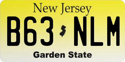 NJ license plate B63NLM