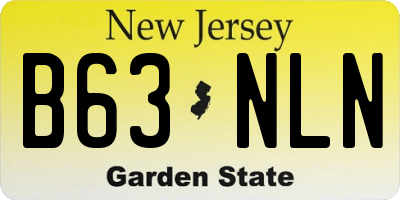NJ license plate B63NLN
