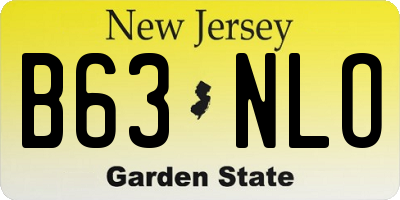 NJ license plate B63NLO