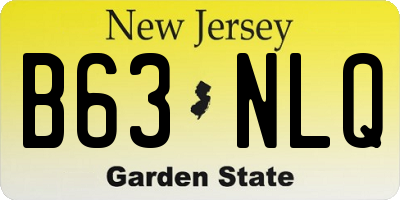 NJ license plate B63NLQ