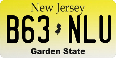 NJ license plate B63NLU