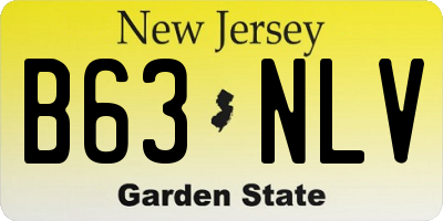 NJ license plate B63NLV