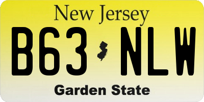 NJ license plate B63NLW