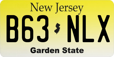 NJ license plate B63NLX