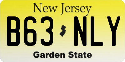 NJ license plate B63NLY