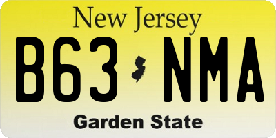 NJ license plate B63NMA