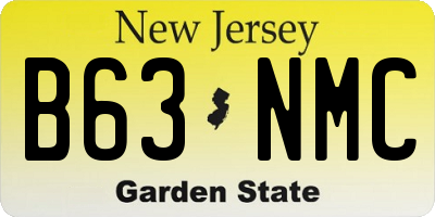 NJ license plate B63NMC