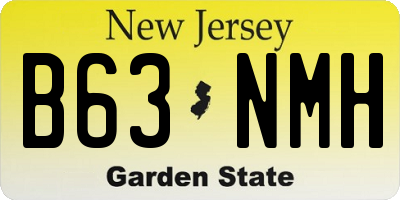 NJ license plate B63NMH