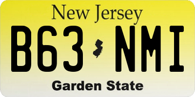 NJ license plate B63NMI