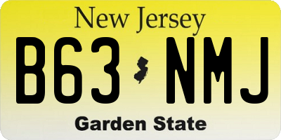 NJ license plate B63NMJ