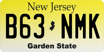 NJ license plate B63NMK