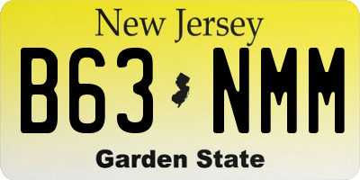 NJ license plate B63NMM