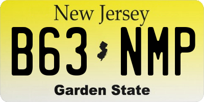 NJ license plate B63NMP