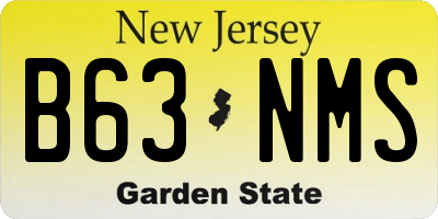 NJ license plate B63NMS