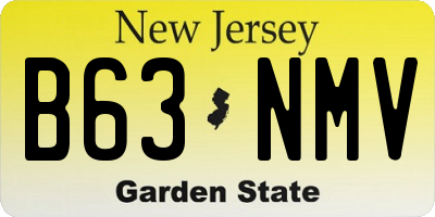 NJ license plate B63NMV