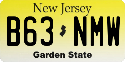 NJ license plate B63NMW