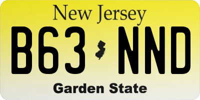 NJ license plate B63NND