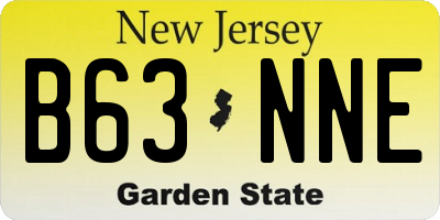 NJ license plate B63NNE
