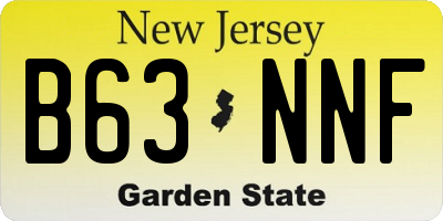 NJ license plate B63NNF