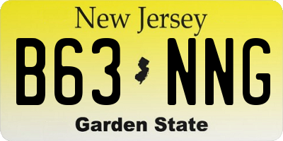 NJ license plate B63NNG