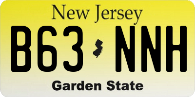 NJ license plate B63NNH
