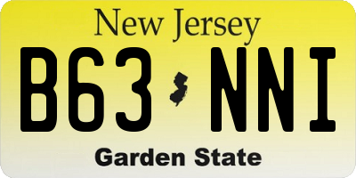 NJ license plate B63NNI