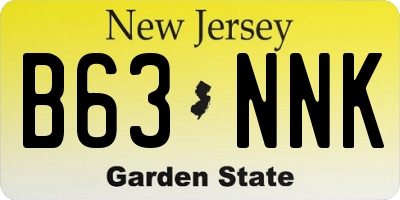 NJ license plate B63NNK