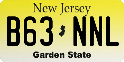 NJ license plate B63NNL