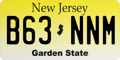 NJ license plate B63NNM