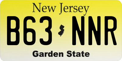 NJ license plate B63NNR