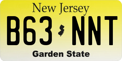 NJ license plate B63NNT