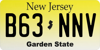 NJ license plate B63NNV