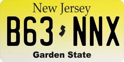 NJ license plate B63NNX