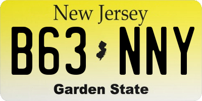 NJ license plate B63NNY