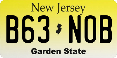 NJ license plate B63NOB