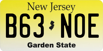 NJ license plate B63NOE