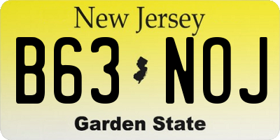 NJ license plate B63NOJ