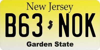 NJ license plate B63NOK